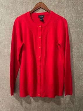 R.Q.T Women's Red Button-Front Knit Cardigan Set